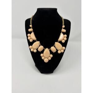 Kate Spade 20" Day Tripper Bib Statement Necklace Adjustable Ivory Peach